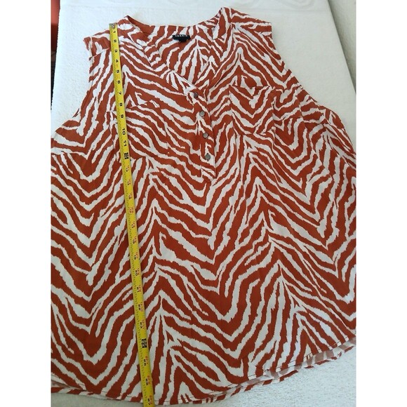 Torrid Harper‎ Rayon Slub Pullover Sleeveless Top shirt Brown zebra size 2X plus - Picture 10 of 13